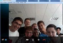 Screenshot Skypecall mit Schülern