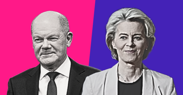 Olaf Scholz und Ursula von der Leyen in einer Fotomontage